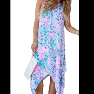 Lilly Pulitzer Monica Beach Floral dress stock photo slightly different color.